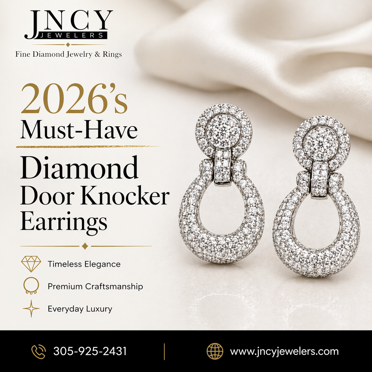 2026's Must-Have Diamond Door Knocker Earrings | M